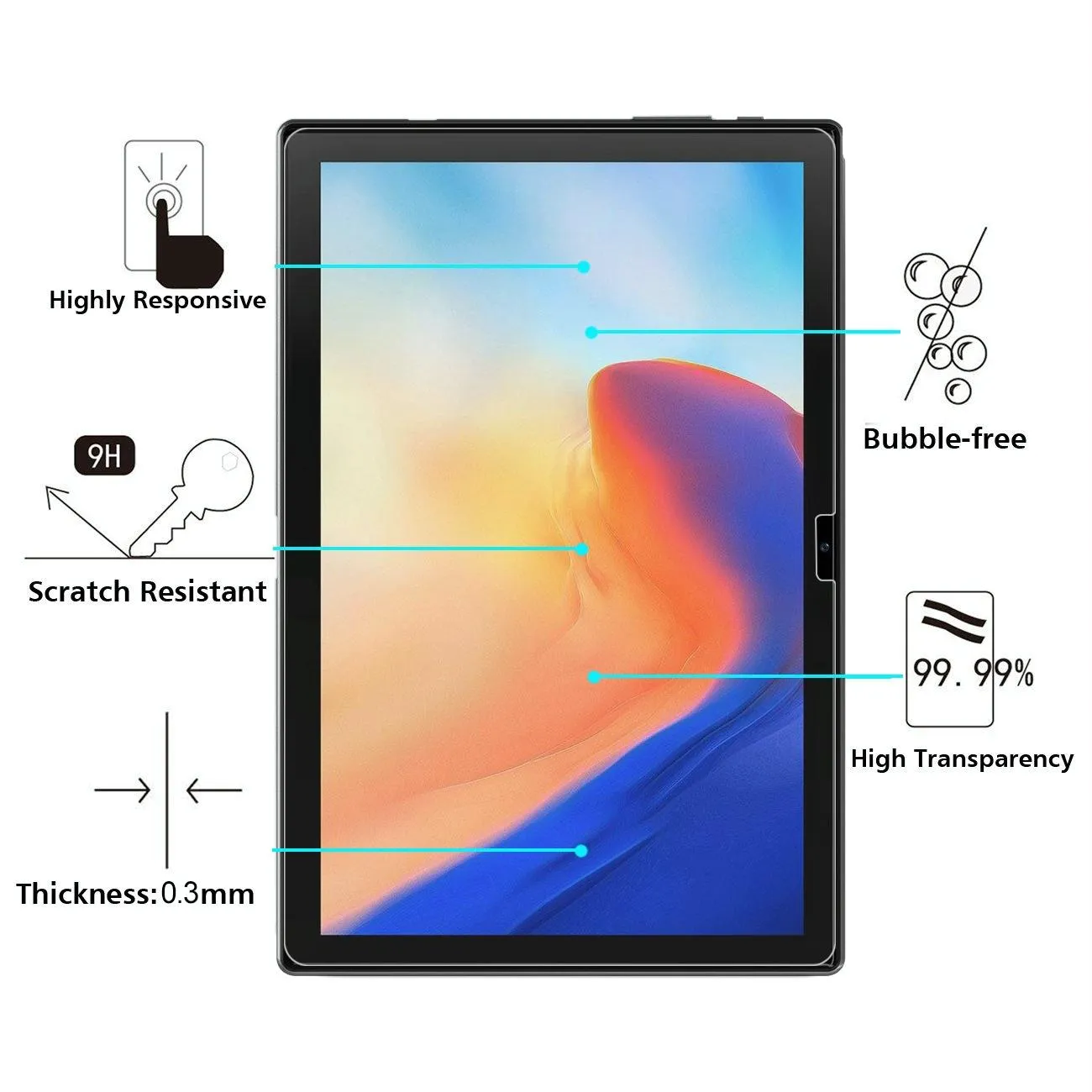 10-Pack Blackview Tab 8 Tempered Glass Film 0.26Mm 9H 2.5D