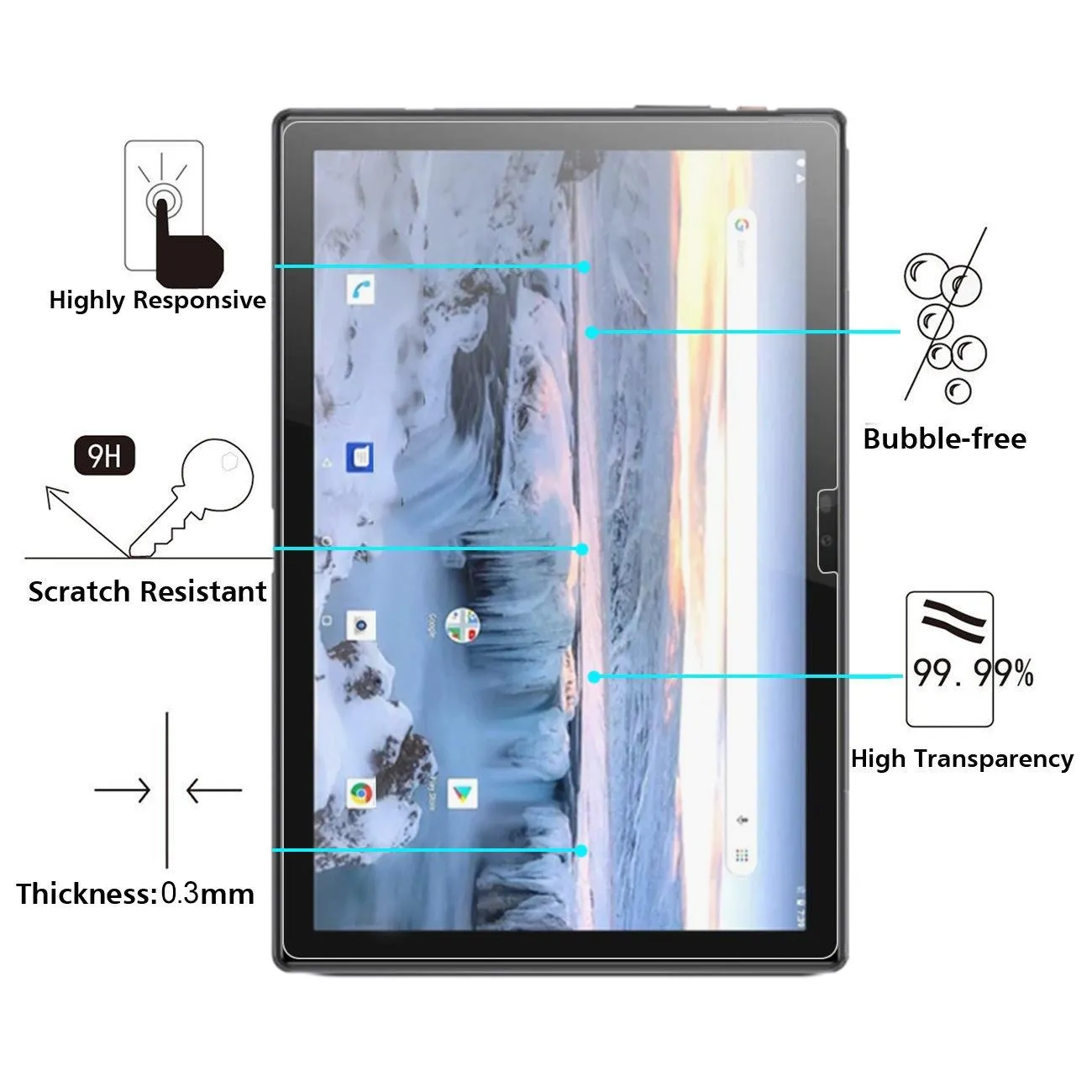 10-Pack Oukitel Okt1 Tempered Glass Film - 0.26Mm 9H 2.5D