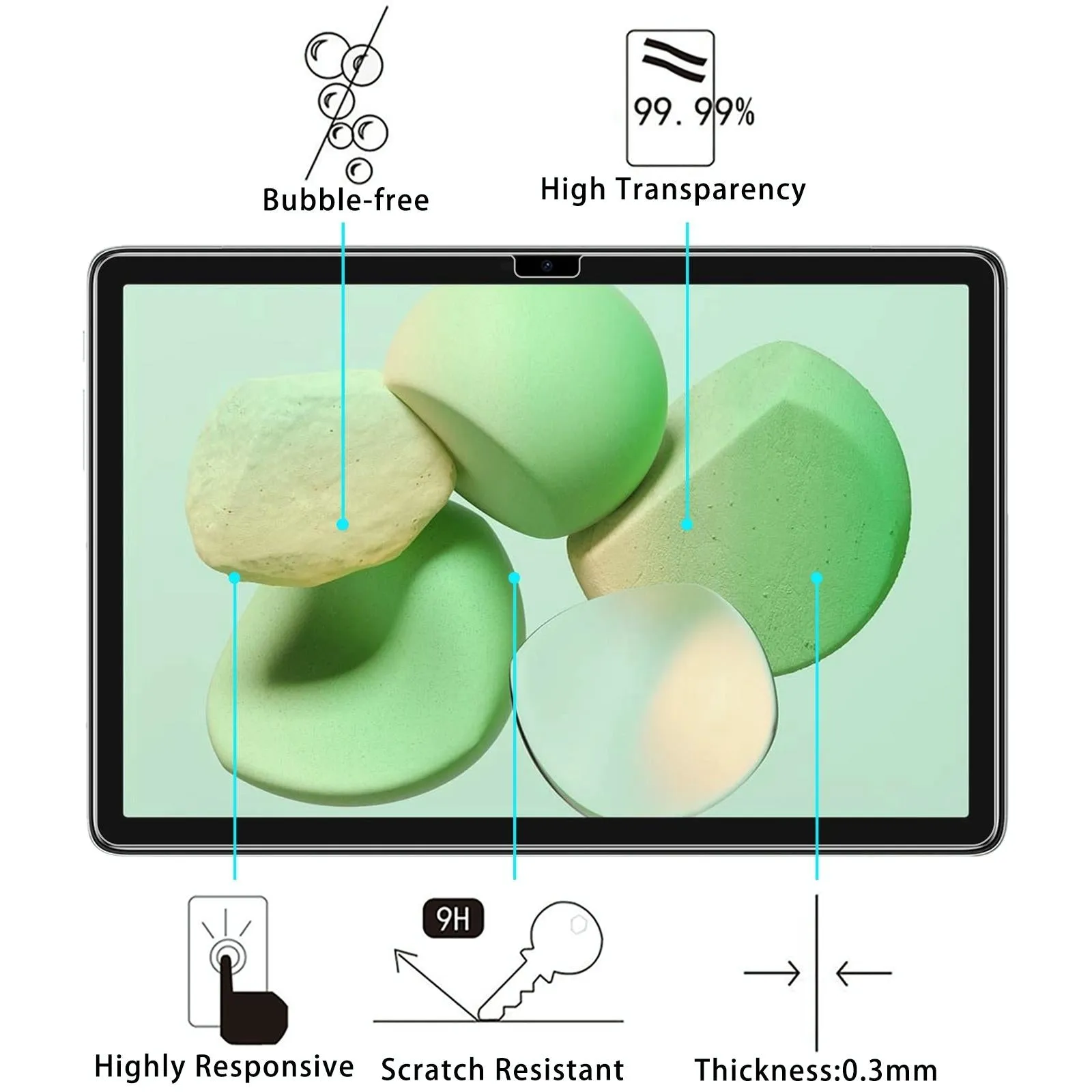 10.1 Tempered Glass Film For Htc A101 / 103 Plus - Explosion-Proof 9H 0.3Mm