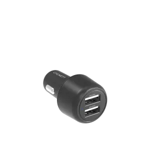 12W Dual Port Car Charger - Black