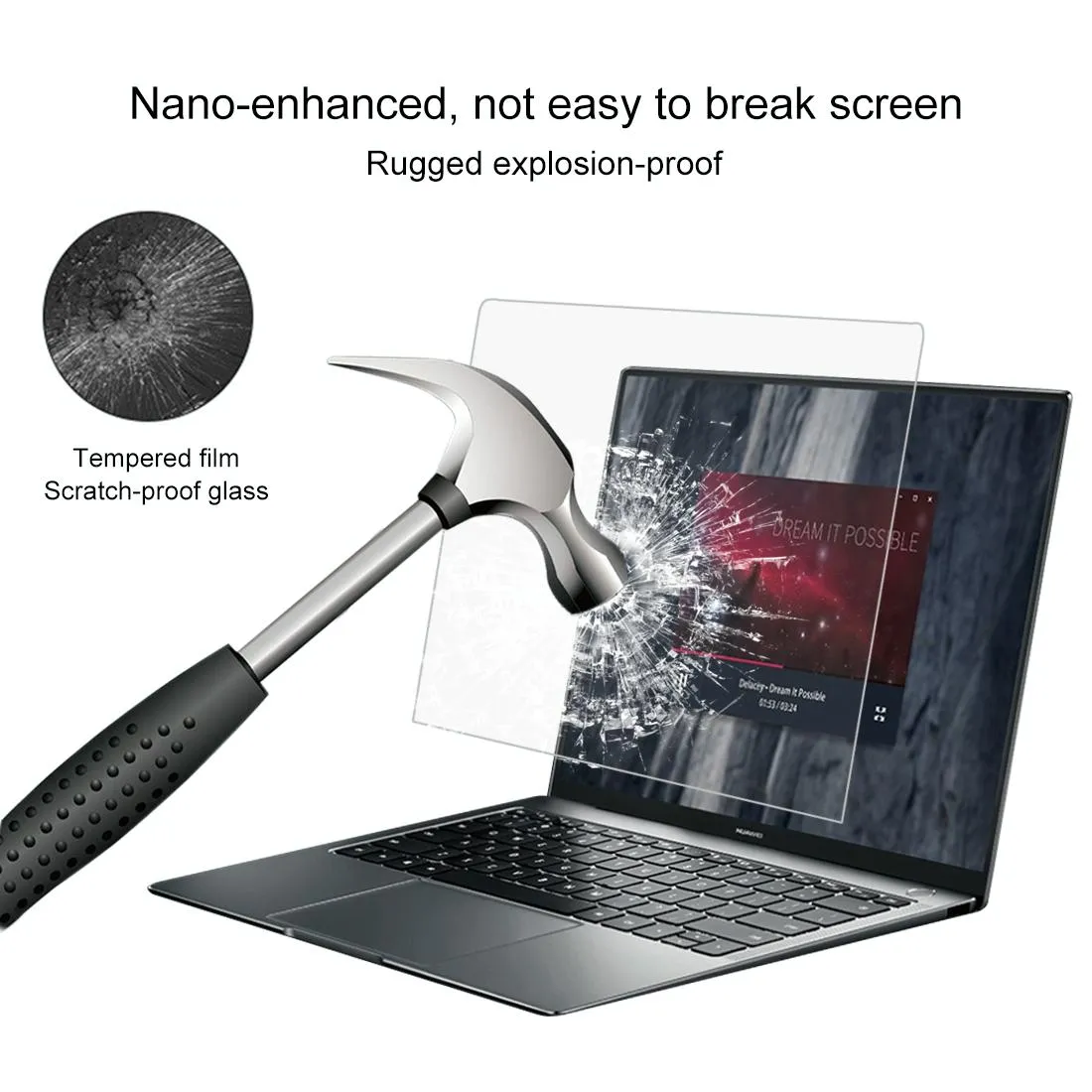 13.9 Huawei Matebook x Pro Full Screen Tempered Glass - 0.4mm