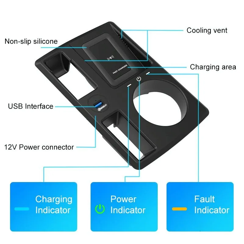 15w / 10w Wireless Charger for Audi Q3 2019-2022 - Qi Standard