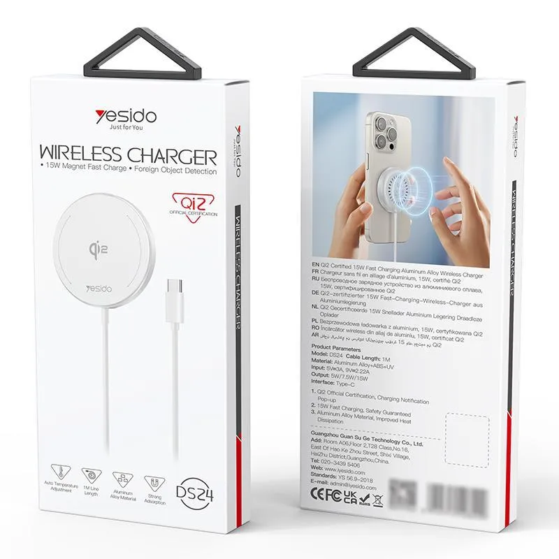 15W Magnetic Fast Wireless Charger White