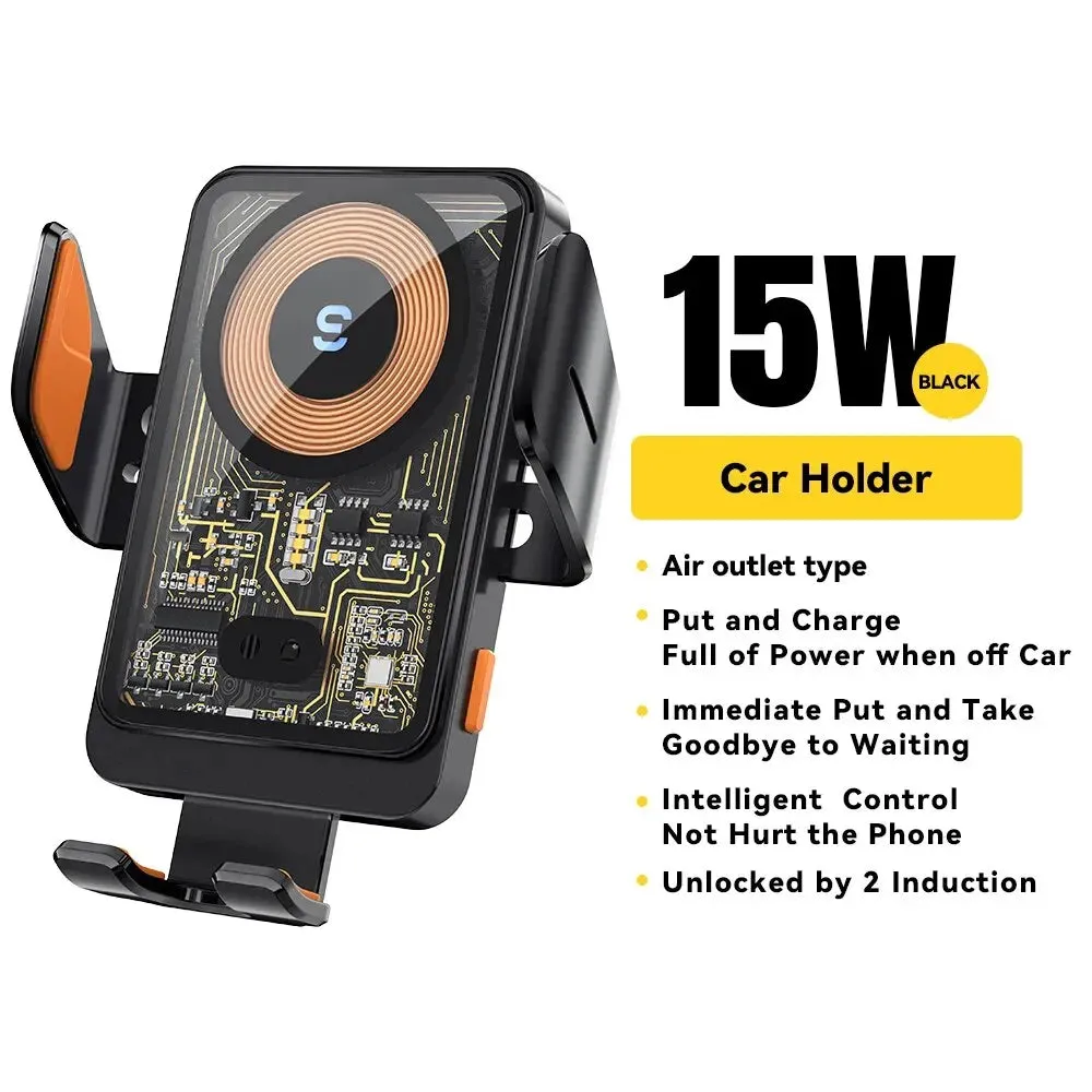 15w Wireless Car Phone Holder for Fast Charging