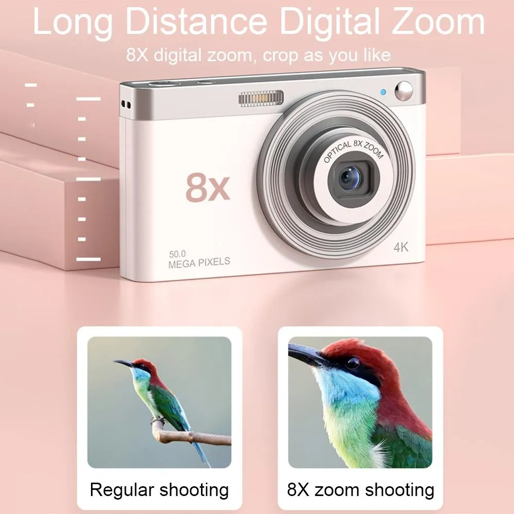 4k 8x Optical Zoom Telescopic Lens Digital Camera - Black 2.88 Inch