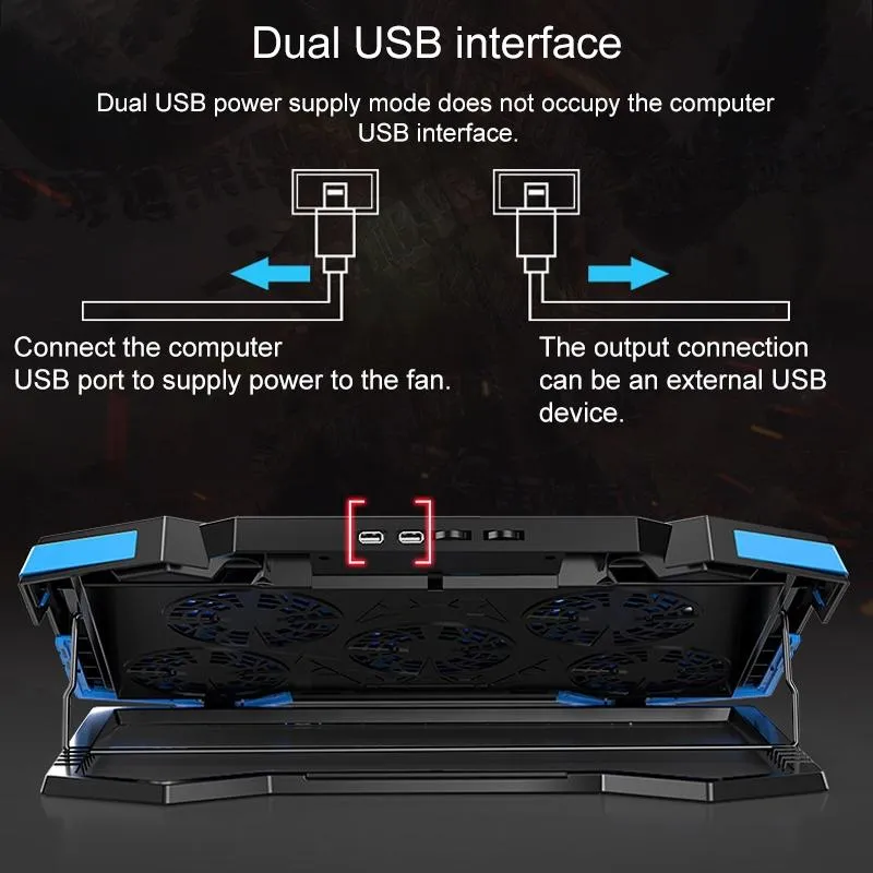 5-core Dual Port Laptop Stand with Cooling Fan