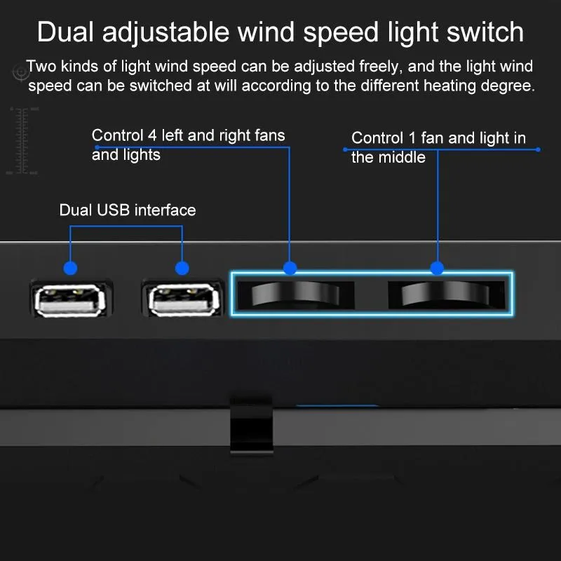 5-core Dual Port Laptop Stand with Cooling Fan