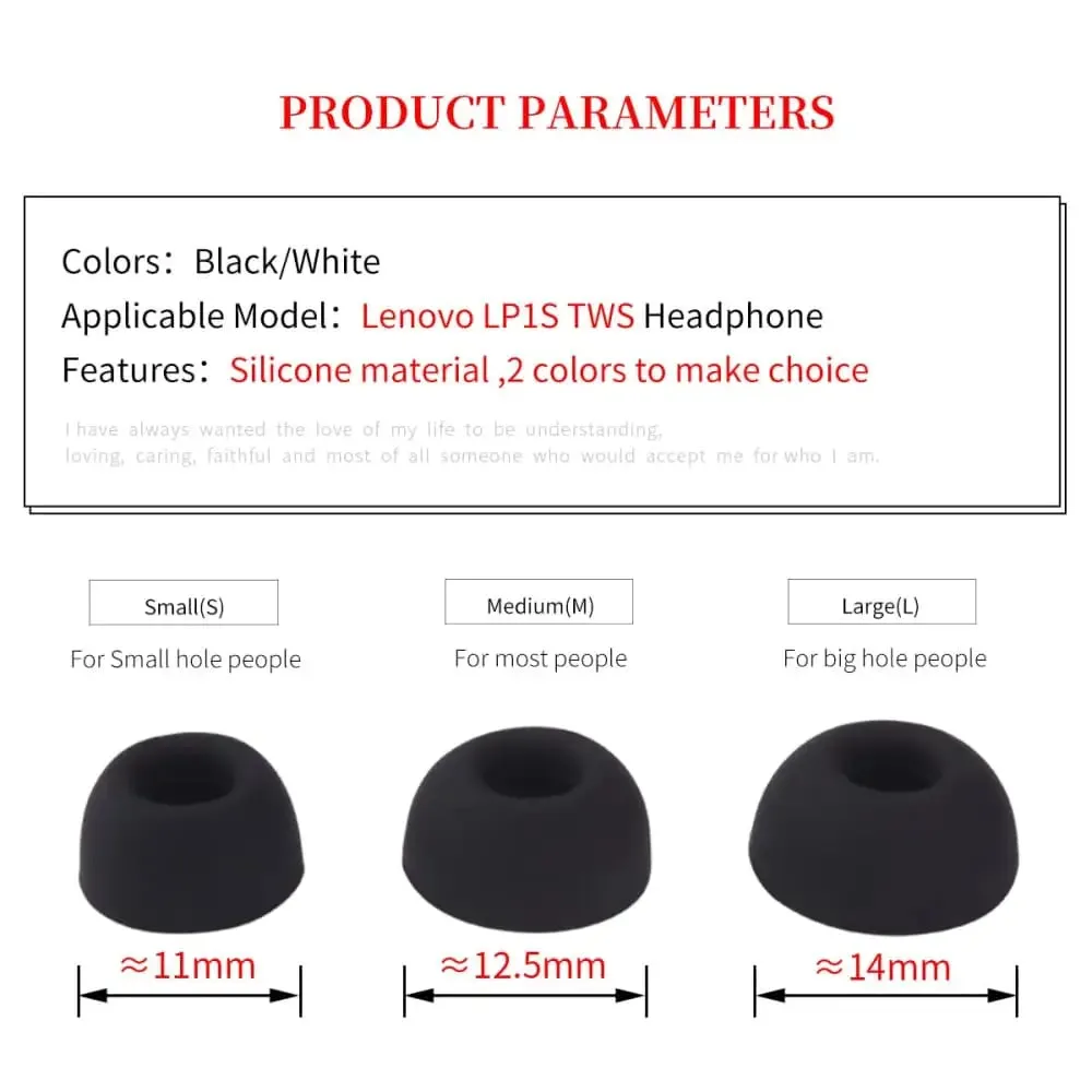 6pcs Silicone Oval Mouth Ear Tips for Lenovo Lp1s Tws, Edifier Lollipods Pro Nb2pro Earphones