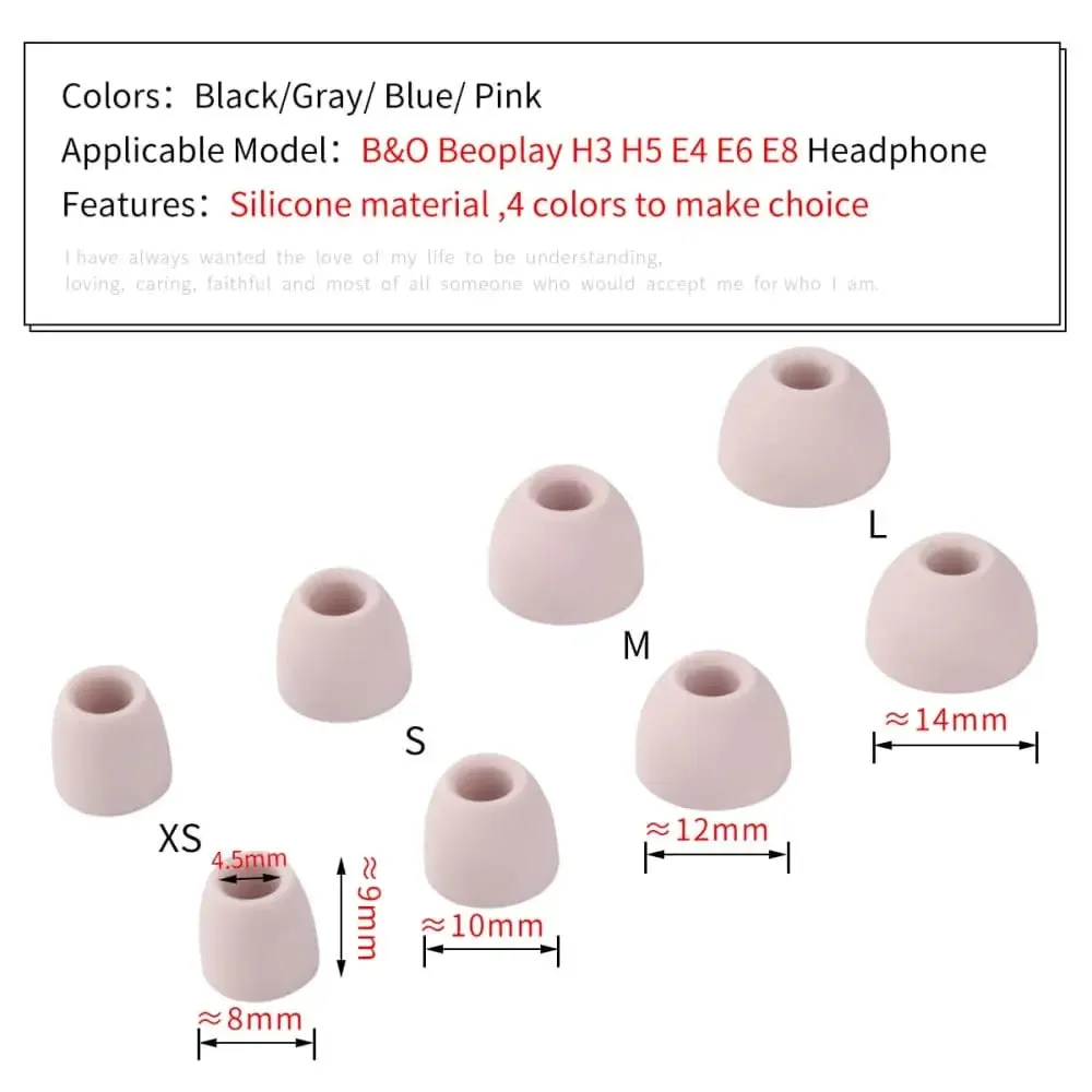 8pcs Silicone Ear Tips for Bang Olufsen Beoplay E8 2.0 3.0 3rd Gen E8 Sport Tws Bo H3 H5 E4 E6