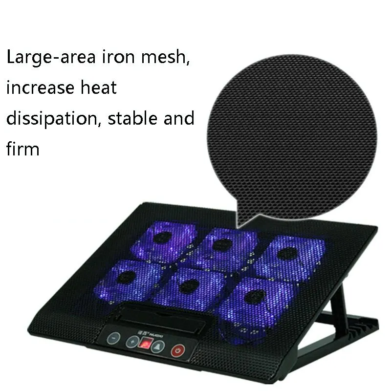 Adjustable Laptop Cooler Stand with Six Fans