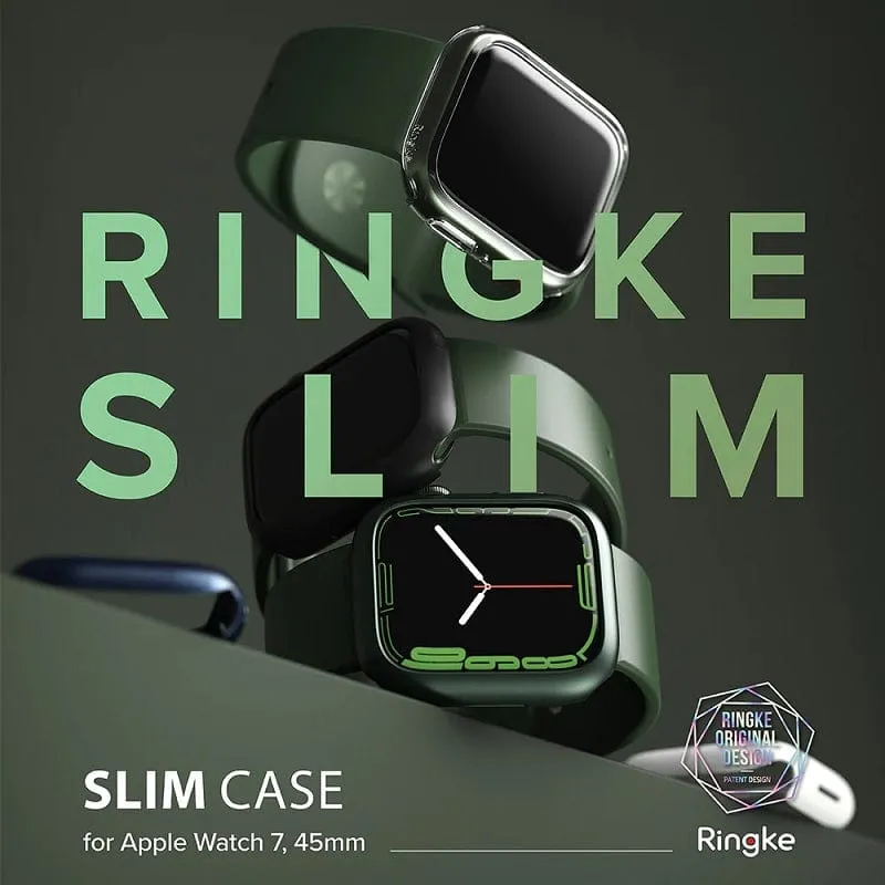 Apple Watch Series 9/8/7 (45mm) Slim Clear and Rose Gold Case By Ringke