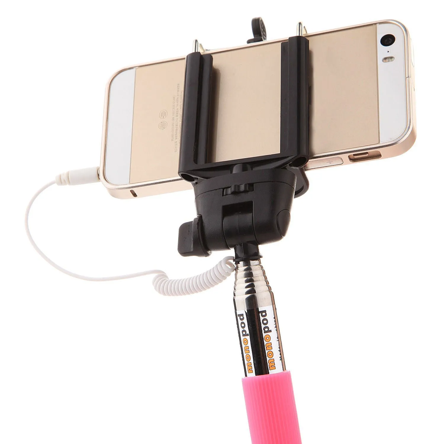 Black 3.5mm Extendable Selfie Wired Stick Phone Holder Remote Shutter Monopod For smartphone iphone