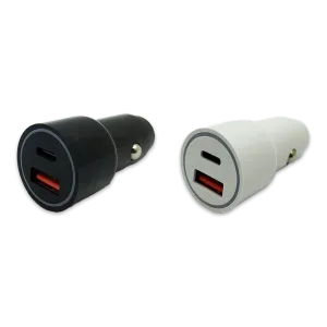 Car Charger Dual Port USB / USB-C 20 Watts - 18 Pieces Per Pack 24465