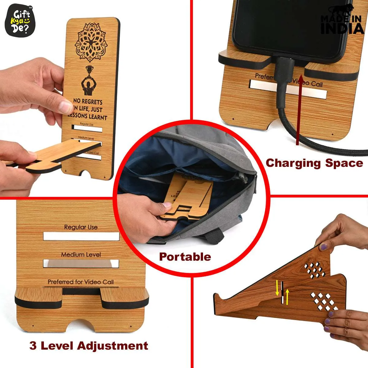 Cross Laptop Stand For Desk With Mobile Stand | Portable Easy to Carry | Compatible with All (2 pc Combo Pack) (eco Friendly)