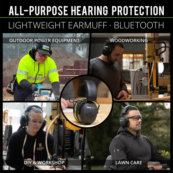 Earmuffs - ISOtunes AIR DEFENDER Bluetooth Earmuff, Black/Safety Green, IT-46