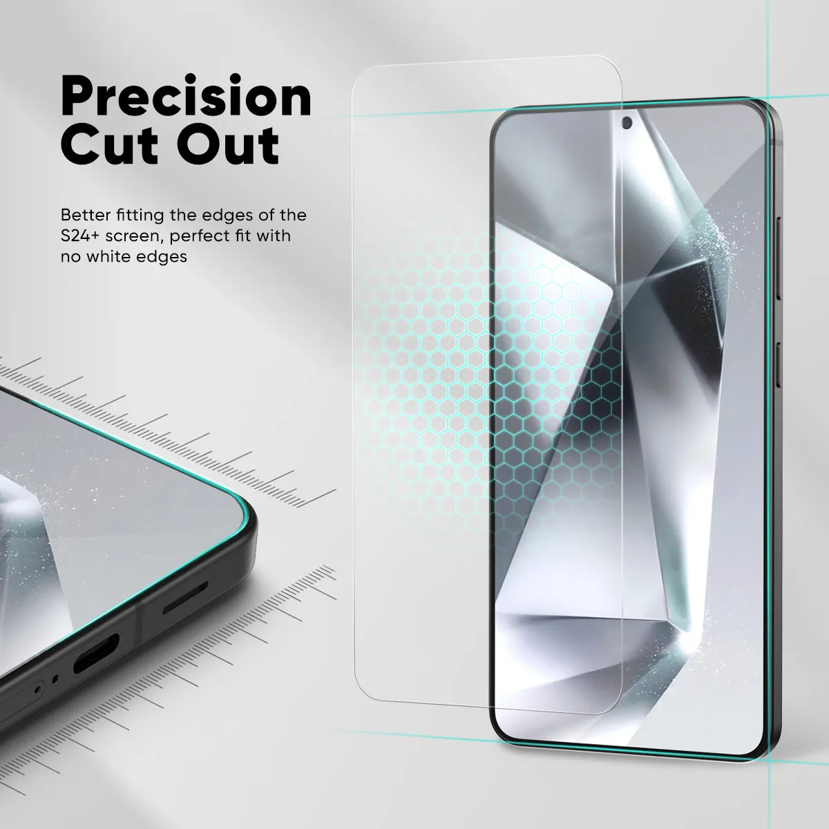 FLOLAB NanoArmour ONETIME Samsung Galaxy S24 Plus Screen Protector Anti Microbial, Fingerprint ID Compatible