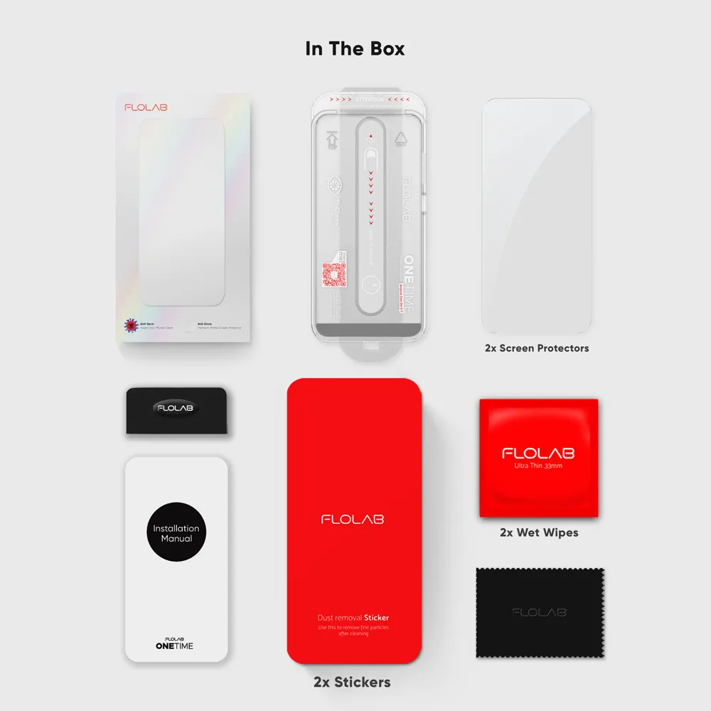 FLOLAB NanoArmour ONETIME Samsung Galaxy S24 Plus Screen Protector Anti Microbial, Fingerprint ID Compatible