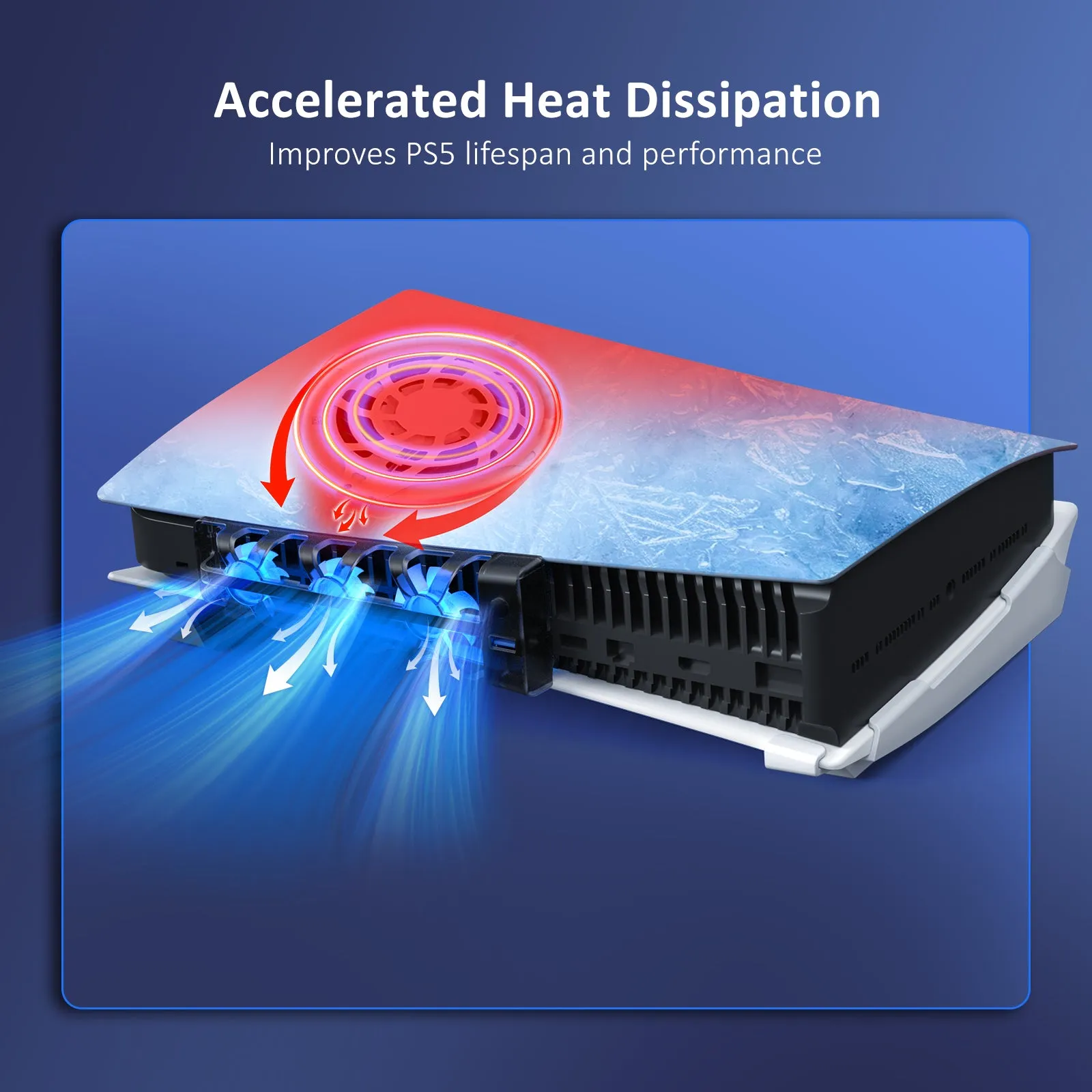 NexiGo PS5/PS5 Slim Horizontal Stand with Cooling Fan