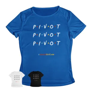 'Pivot Pivot Pivot' Kids Performance Netball T-Shirt