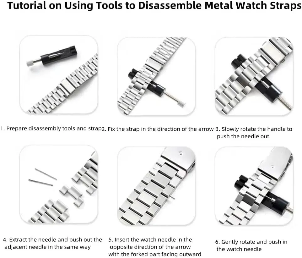 Quick Release Stainless Steel Watch Band 18mm 20mm 22mm 24mm Universal Replacement Watch Strap Adjustable and Removal Men Women Metal Watch Strap Bracelet