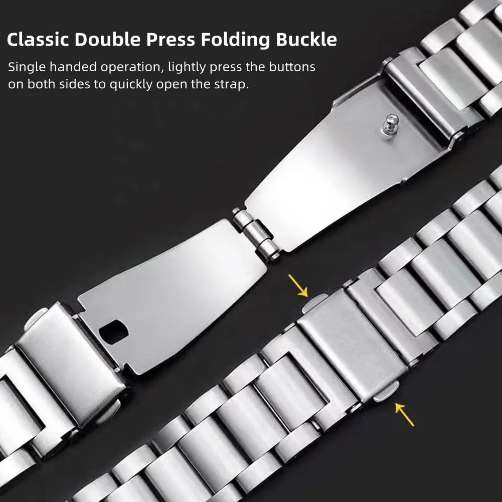 Quick Release Stainless Steel Watch Band 18mm 20mm 22mm 24mm Universal Replacement Watch Strap Adjustable and Removal Men Women Metal Watch Strap Bracelet
