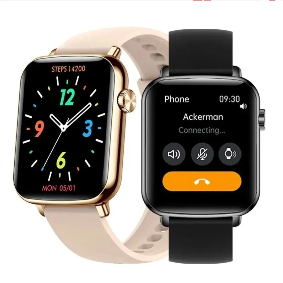 TUTT H90 Men and Women Fashion Smart Watch Reloj BT Call Fashion Design with 1.81 inch HD Screen Heart Rate Monitor Fitness Tracking |Two Straps Rubber &Steel