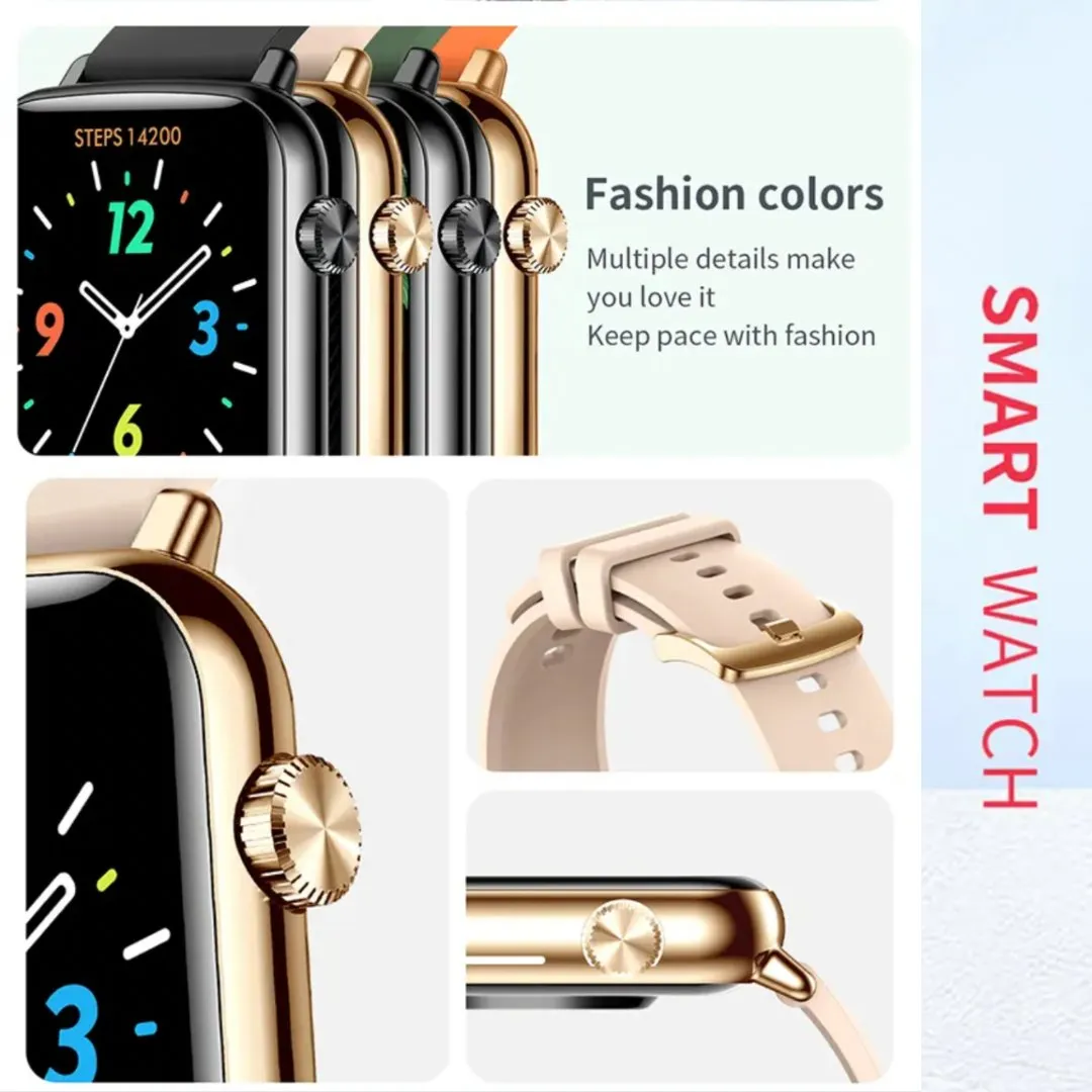 TUTT H90 Men and Women Fashion Smart Watch Reloj BT Call Fashion Design with 1.81 inch HD Screen Heart Rate Monitor Fitness Tracking |Two Straps Rubber &Steel