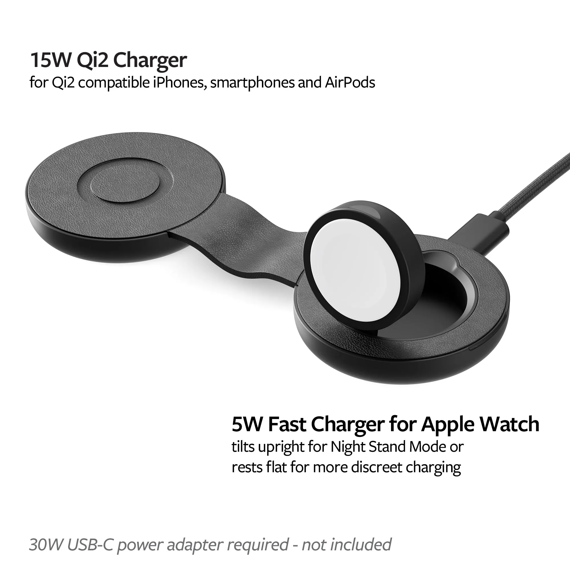 TWELVE SOUTH ButterFly SE 2-in-1 Qi2 MagSafe Charger Wireless - Black
